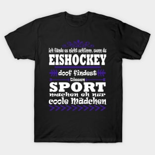 Eishockey Mädchen Puck Body Check Spruch T-Shirt